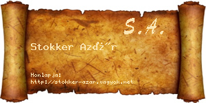 Stokker Azár névjegykártya